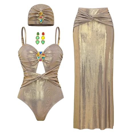 Hhh Swimwear New Colorful Crystals V Neck Glossy Pleated One Piece Swimsuit Suit Female Hot