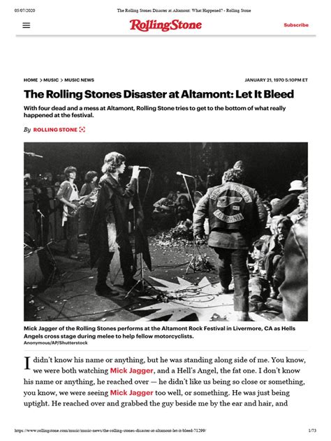 The Rolling Stones Disaster At Altamont What Happened Rolling Stone