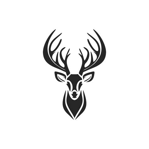 Stylish Black White Vector Logo Of The Deer Isolated 20205588 Vector