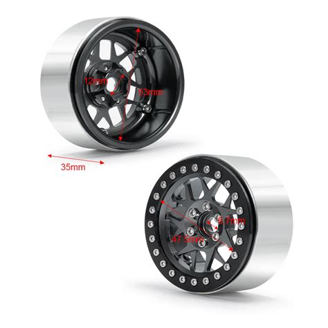 4p Rc 22 Alloy Beadlock Wheels Set For 110 Axial Wraith Scx10 Trx4