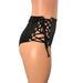 Scrunch Lace Up Bikini High Waist Black Metallic Ruched Etsy