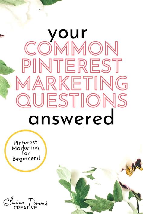 The Cover Of Your Common Pinterest Marketing Question Is Shown With