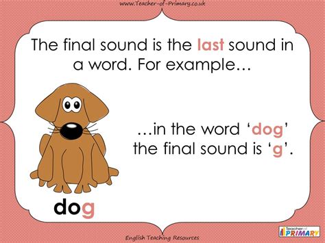 Final Sounds Eyfs Teaching Resources