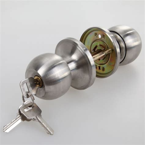 2019 Round Door Handle Door Knobs Lock Stainless Steel Entrance Passage ...