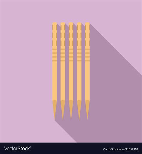 Wood Toothpick Icon Flat Pick Stick Royalty Free Vector