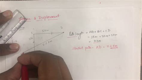 Distance And Displacement Class Physics Cbse Difference Between