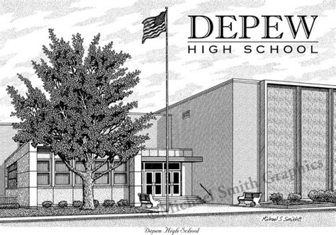 Depew High School wall art print by Michael Smith Graphics