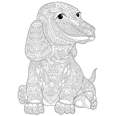 Coloriage De Mandala De Chien Beau Galerie Chien Teckel Chiens