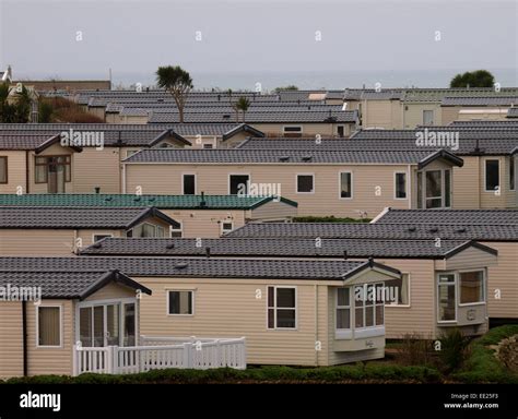 Static caravans on holiday park, Cornwall, UK Stock Photo - Alamy