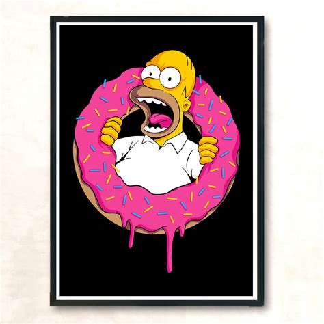 Cute Homer Simpsons Donuts Aesthetic Wall Poster - Aestheticlux.com