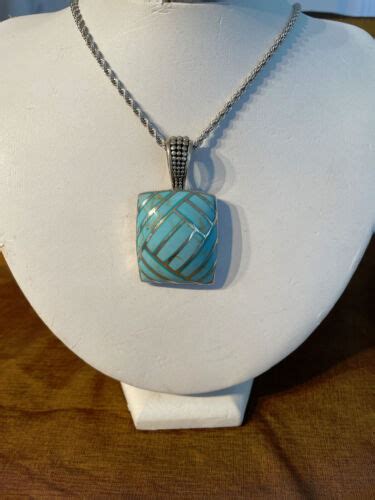 Vintage Turquoise Bars Large Sterling Silver Penda Gem