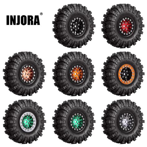 INJORA Jeu De Jantes Beadlock 1 0 Pneus De Terrain En Boue Pour