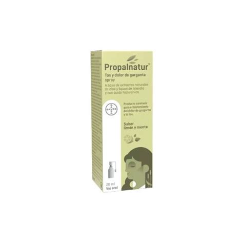 PROPALNATUR TOS Y DOLOR DE GARGANTA 1 SPRAY 20 ML SABOR LIMON Y MENTA