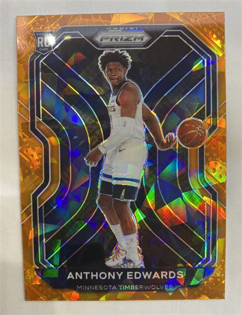 Panini Prizm Orange Ice Prizm Anthony Edwards Rc For