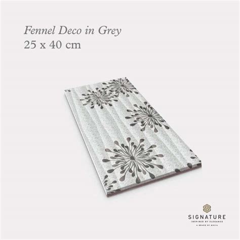 Jual KERAMIK DINDING 25X40 FENNEL DECO GREY GLOSSY MULIA TILE Di