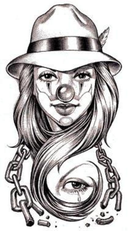 Pin By Xhandie Xhan On Clown Collections Clown Tattoo Chicano Drawings Chicano