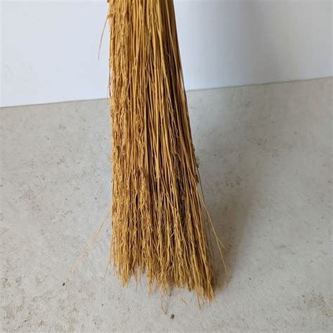 Vintage Hand Made Straw Broom Handmade Straw Broom Hand Tied Broom