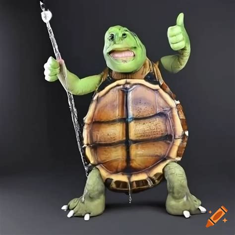 Funny Turtle Playing Banjo With Human Arms On Craiyon