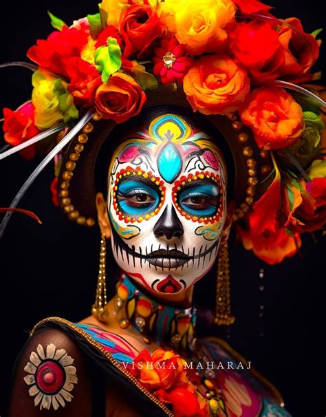 Dia De Los Muertes Ai En Esculturas De Arte Pintar Cara