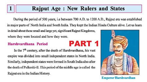 Rajput Age New Rulers And States Class Lesson Part Social Science