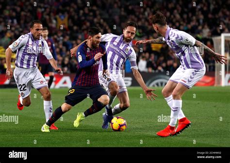 Fu Ball La Liga Santander Fc Barcelona Gegen Real Valladolid Camp