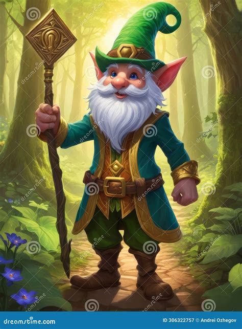 Enchanted Forest Gnome in the Forest Stock Image - Image of magic ...