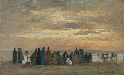 Figures On The Beach In Trouville Boudin Eug Ne Museo Nacional