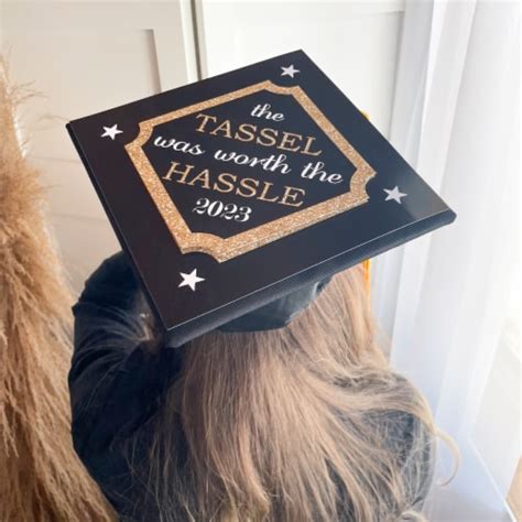 Big Dot Of Happiness Tassel Worth The Hassle Gold 2023 Grad Cap Decor