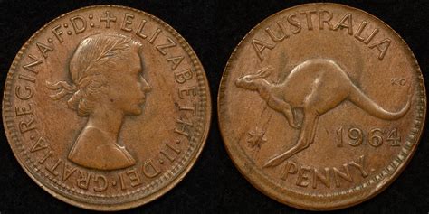 Australia 1964y Penny Broadstrike Extremely Fine The Purple Penny