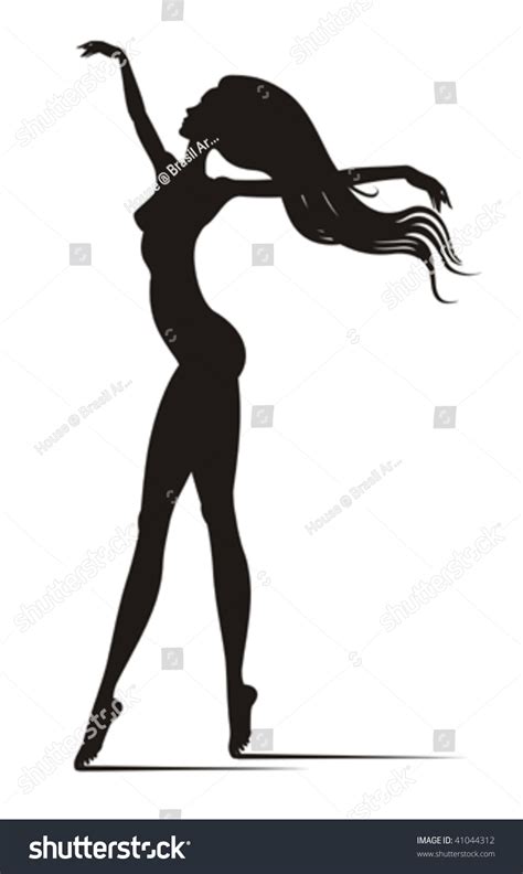 Silhouette Nude Woman Long Hair Stock Vector Royalty Free 41044312