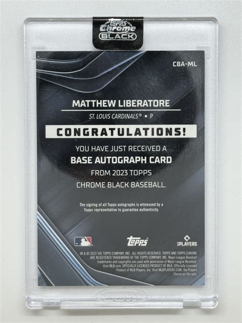 Matthew Liberatore Topps Chrome Black Refractor Autograph Ebay