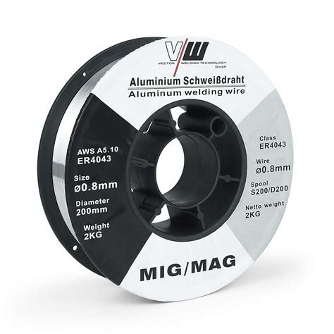 MIG MAG Aluminium Schweißdraht Drahtrolle ER4043 0 8 2kg D200