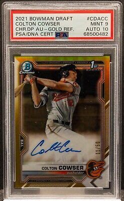 COLTON COWSER 2021 Bowman Chrome 1st Rookie RC Gold Refractor Auto 50