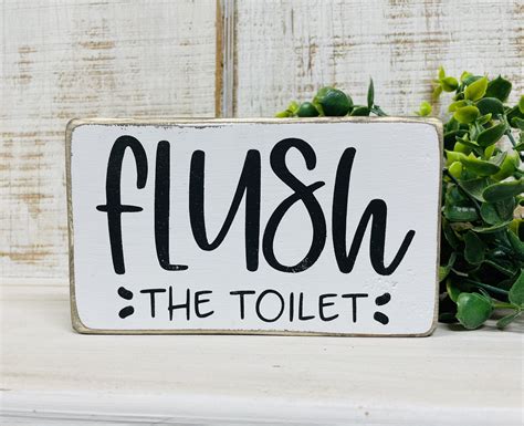 Flush the Toilet Wood Sign Funny Signs for Kids Boys Teens - Etsy