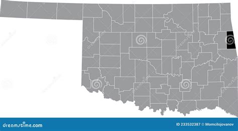 Location Map Of The Adair County Of Oklahoma Usa Stock Vector