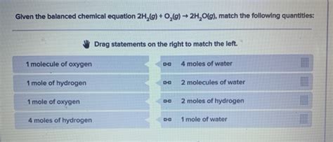 Solved Given The Balanced Chemical Equation 2h2 G O2 G →