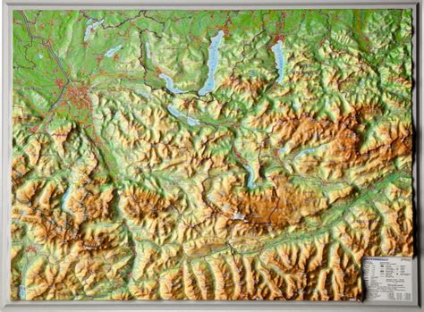 3D Raised Relief Map Salzkammergut Georelief GbR Made In Germany