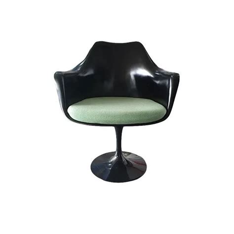 Sedia Tulip Con Braccioli Girevole In Alluminio Nero Knoll Deesup