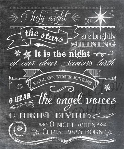 O Holy Night Lyrics Vertical Print Typography Art Etsy Holy Night