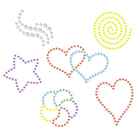 Set Of 6 Small Rhinestone Stencils Reusable Template For Hotfix