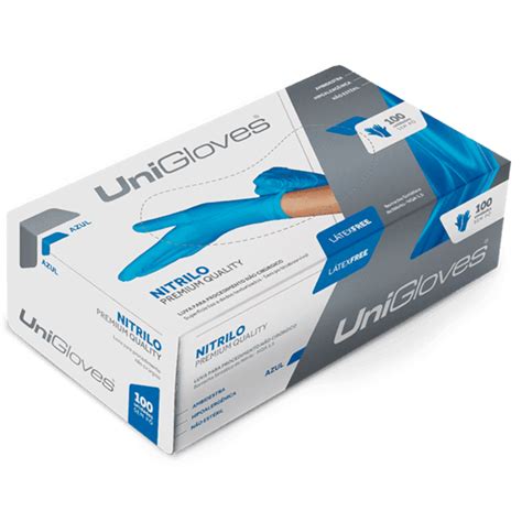 UNIGLOVES LUVA PROCED NÃO CIRURG NITRILICA BLUE P 100UN UNIGLOVES