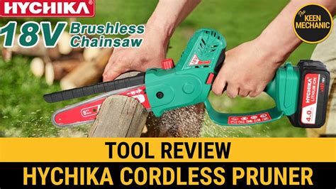 Hychika Brushless Electric Chainsaw 8 Cordless Pruner CS18D 4 0ah 18v