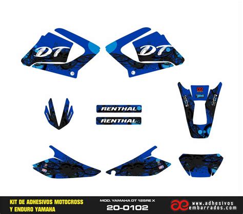 Adhesivos Yamaha Dt Azul Adhesivosembarrados