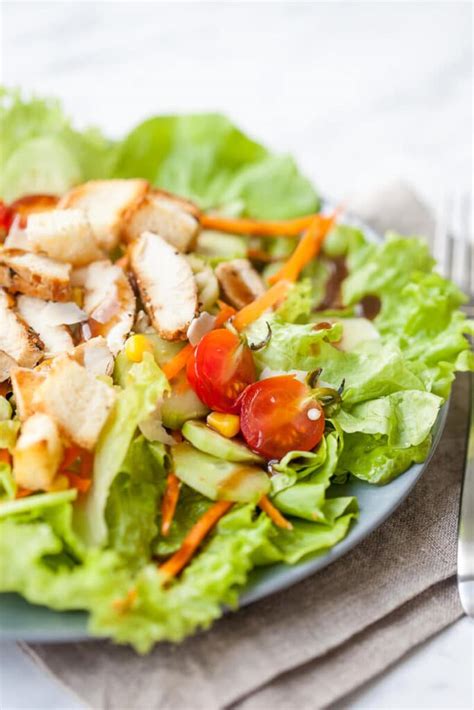 Grilled Chicken and Mixed Greens Salad - Vibrant plate