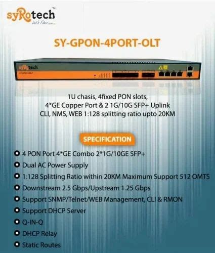 Syrotech Port Gpon Olt For Ftth At In New Delhi Id