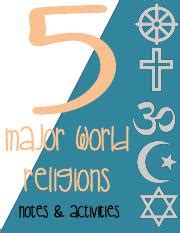 5MajorWorldReligionsActivities 1 Pdf Major World Religions Notes