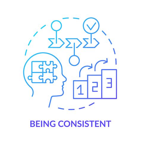 Being consistent blue gradient concept icon. Logical and rational