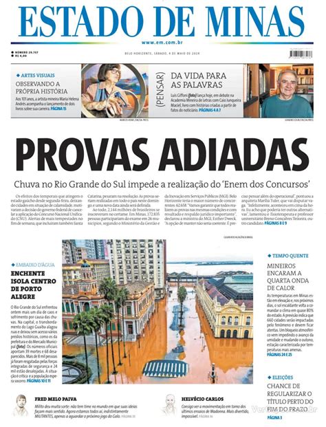 Capa Estado De Minas Segunda 8 De Abril De 2024