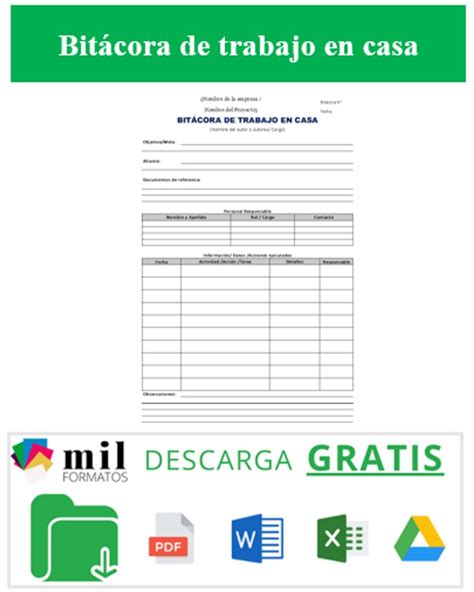 Bitacora De Actividades Ejemplos Y Formatos Excel Word Pdf2022 I