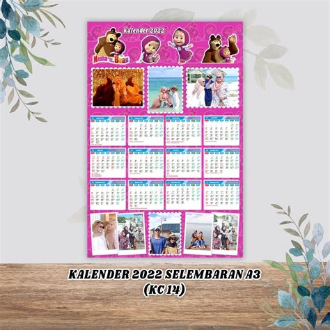 Jual Cetak Kalender Dinding 2022 Aneka Tema Custom Foto Dan Nama Shopee Indonesia